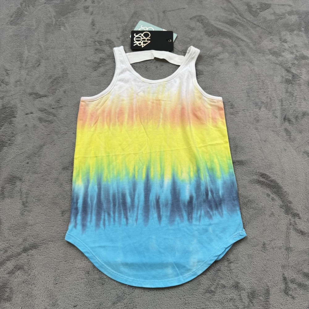 Chaser Tank Top Girls 7 Tie Dye Colorful Soft Shirt‎ Open Back NEW